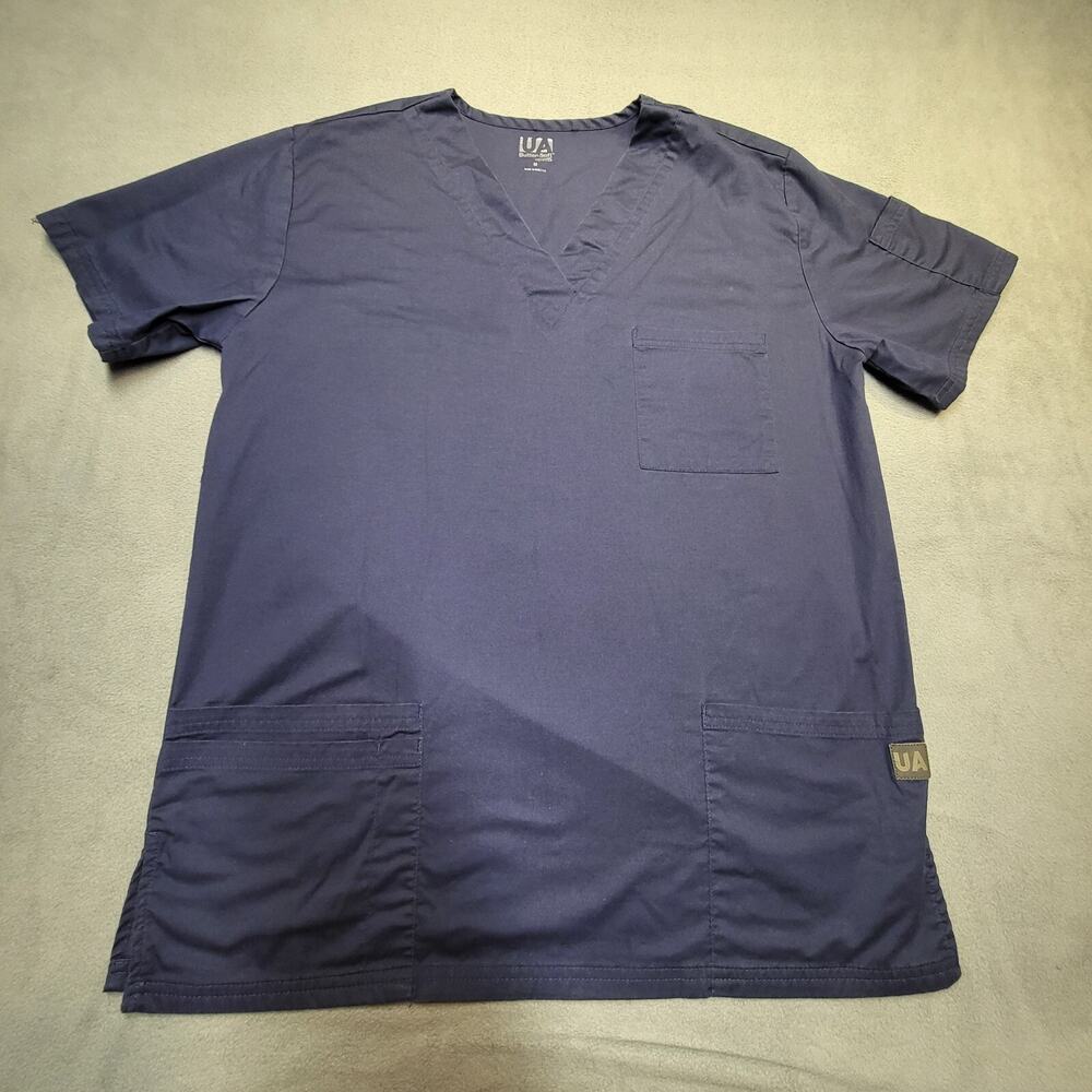 UA Scrubs Shirt Womens M‎ Blue Short Sleeve Nursing Medical Butter Soft